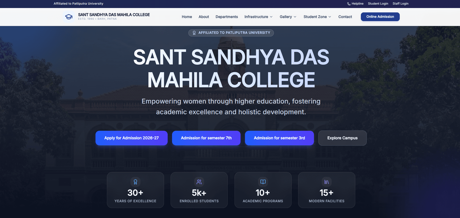 Sant Sandhya Das Mahila College — Campus Digitization ERP
